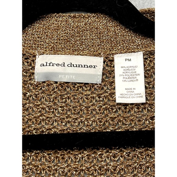 Alfred Dunner Woman's Acrylic metalic brown shrug size Petite Medium - Picture 2 of 7